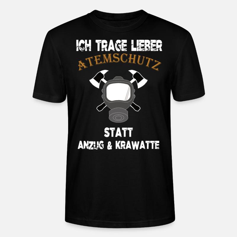 Feuer Atemschutz statt Anzug - Stanley/Stella Unisex Bio-T-Shirt CRAFTER - Schwarz