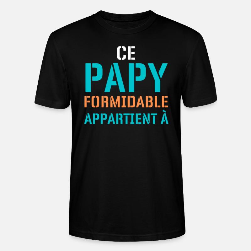 Papy Formidable Personalized Gift - Stanley/Stella CRAFTER Unisex Organic T-Shirt - black