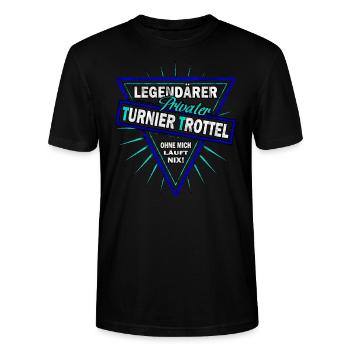 Turniertrottel Turnierreiter Reitturnier Pferd QH - Stanley/Stella Unisex Bio-T-Shirt CRAFTER - Schwarz - Vorne - Alina (178cm) & Michal (187cm)