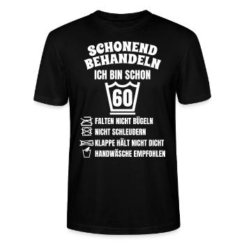 60. Geburtstag lustig - Stanley/Stella Unisex Bio-T-Shirt CRAFTER - Schwarz - Vorne - Alina (178cm) & Michal (187cm)