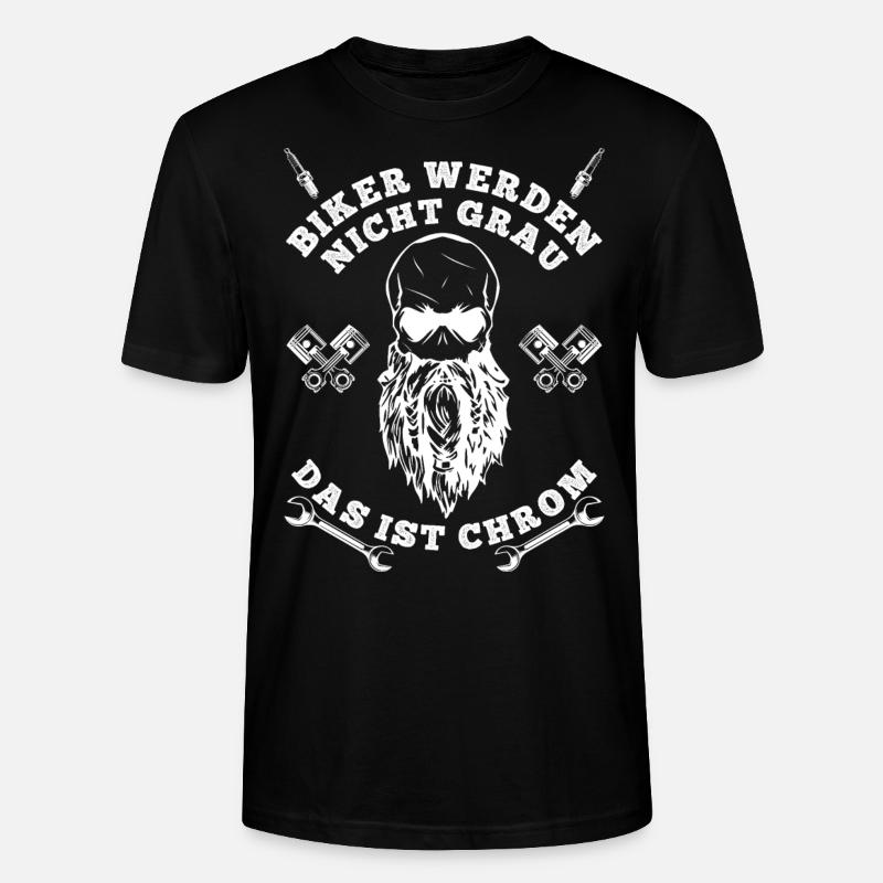 BIKER WERDEN NICHT GRAU - Stanley/Stella Unisex Bio-T-Shirt CRAFTER - Schwarz