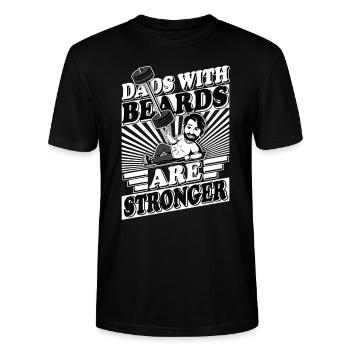 Geschenkidee für Papa Opa und Onkel mit Bart - Stanley/Stella Unisex Bio-T-Shirt CRAFTER - Schwarz - Vorne - Alina (178cm) & Michal (187cm)