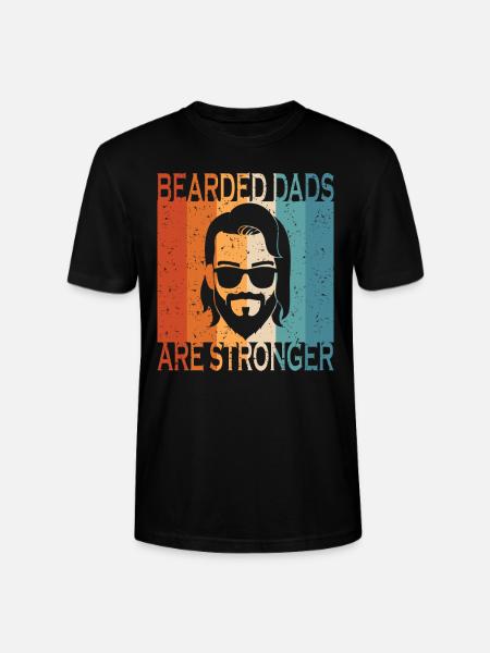 Bearded Dads Are Sronger - Stanley/Stella CRAFTER Unisex Organic T-Shirt - black