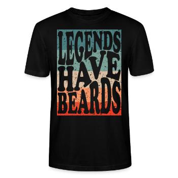 Legenden tragen Bart - Stanley/Stella Unisex Bio-T-Shirt CRAFTER - Schwarz - Vorne - Alina (178cm) & Michal (187cm)