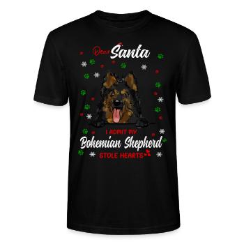 Böhmischer Schäferhund Hund Weihnachten Hunderasse - Stanley/Stella Unisex Bio-T-Shirt CRAFTER - Schwarz - Vorne - Alina (178cm) & Michal (187cm)