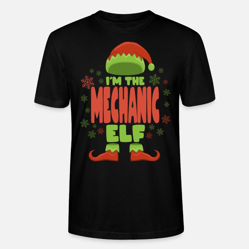 Mécanicien Elfe de Noël - T-shirt bio CRAFTER Stanley Stella Unisexe - noir