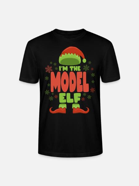 Model Christmas Elf - Stanley/Stella CRAFTER Unisex Organic T-Shirt - black