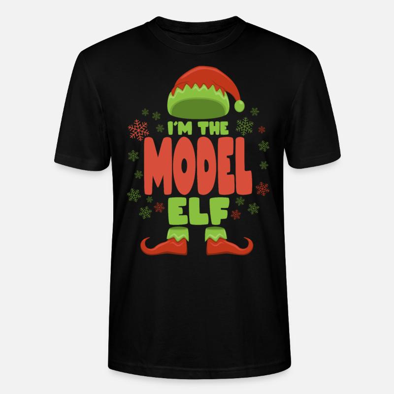 Modèle de lutin de Noël - T-shirt bio CRAFTER Stanley Stella Unisexe - noir