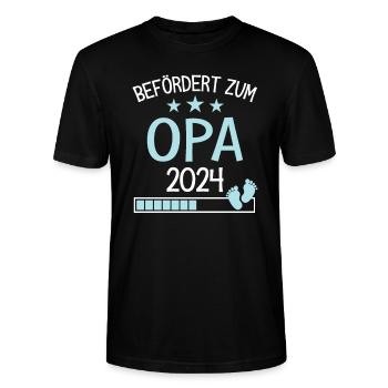 Befördert zu Opa 2024 Geschenk für neuer Großvater - Stanley/Stella Unisex Bio-T-Shirt CRAFTER - Schwarz - Vorne - Alina (178cm) & Michal (187cm)