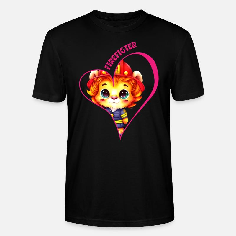 Pompier, amour de lion - T-shirt bio CRAFTER Stanley Stella Unisexe - noir