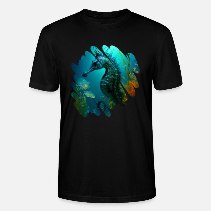 Fantasy Ocean, wunderschönes Seepferdchen - Stanley/Stella Unisex Bio-T-Shirt CRAFTER - Schwarz