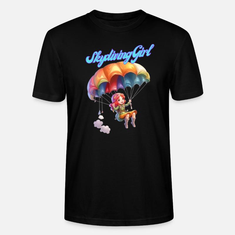 Fallschirmspringendes Mädchen - Stanley/Stella Unisex Bio-T-Shirt CRAFTER - Schwarz