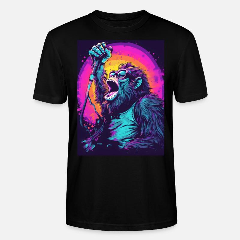 Singender Gorilla - Stanley/Stella Unisex Bio-T-Shirt CRAFTER - Schwarz