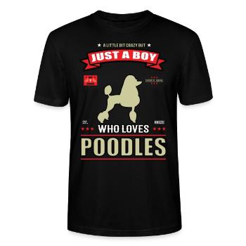 Just a Boy who loves Pudel Outfit - Stanley/Stella Unisex Bio-T-Shirt CRAFTER - Schwarz - Vorne - Alina (178cm) & Michal (187cm)