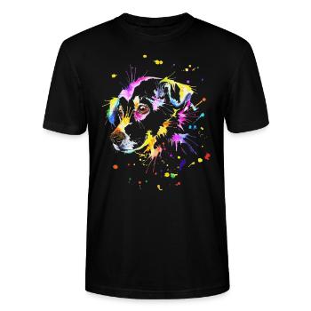 Niedlicher kleiner Hund - Stanley/Stella Unisex Bio-T-Shirt CRAFTER - Schwarz - Vorne - Alina (178cm) & Michal (187cm)