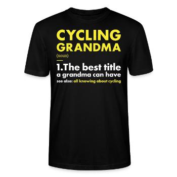 Sport Grandma Cycling - Stanley/Stella CRAFTER Unisex Organic T-Shirt - black - Front - Alina (178cm) & Michal (187cm)