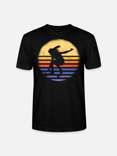 Sport Retro Sunset Skateboarding - Stanley/Stella CRAFTER Unisex Organic T-Shirt - black