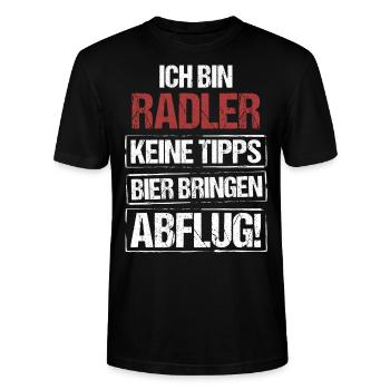 Ich bin Radler - Bier bringen und Abflug - Stanley/Stella Unisex Bio-T-Shirt CRAFTER - Schwarz - Vorne - Alina (178cm) & Michal (187cm)