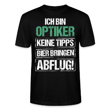 Ich bin Optiker - Bier bringen und Abflug - Stanley/Stella Unisex Bio-T-Shirt CRAFTER - Schwarz - Vorne - Alina (178cm) & Michal (187cm)