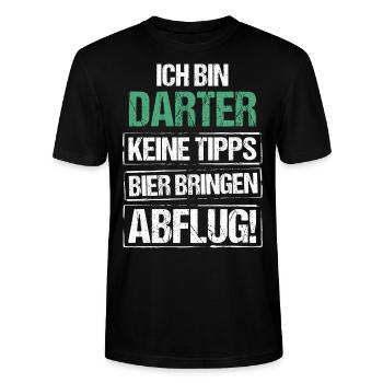 Ich bin Darter - Bier bringen und Abflug - Stanley/Stella Unisex Bio-T-Shirt CRAFTER - Schwarz - Vorne - Alina (178cm) & Michal (187cm)