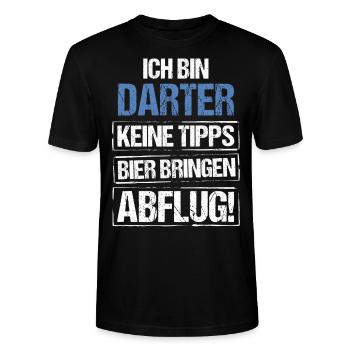 Ich bin Darter - Bier bringen und Abflug - Stanley/Stella Unisex Bio-T-Shirt CRAFTER - Schwarz - Vorne - Alina (178cm) & Michal (187cm)