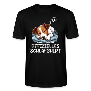Offizielles Schlafshirt Jack Russel Hundeliebhaber - Stanley/Stella Unisex Bio-T-Shirt CRAFTER - Schwarz - Vorne - Alina (178cm) & Michal (187cm)