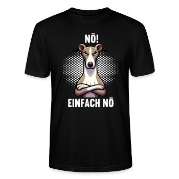 Nö Einfach Nö Whippet Windhund Whippets Windhunde - Stanley/Stella Unisex Bio-T-Shirt CRAFTER - Schwarz - Vorne - Alina (178cm) & Michal (187cm)
