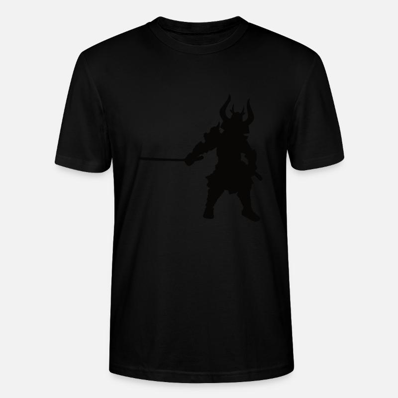 Samurai schwarzes Silhoutten Design - Stanley/Stella Unisex Bio-T-Shirt CRAFTER - Schwarz