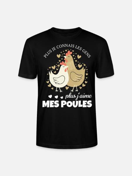 J'aime mes poules - T-shirt bio CRAFTER Stanley Stella Unisexe - noir