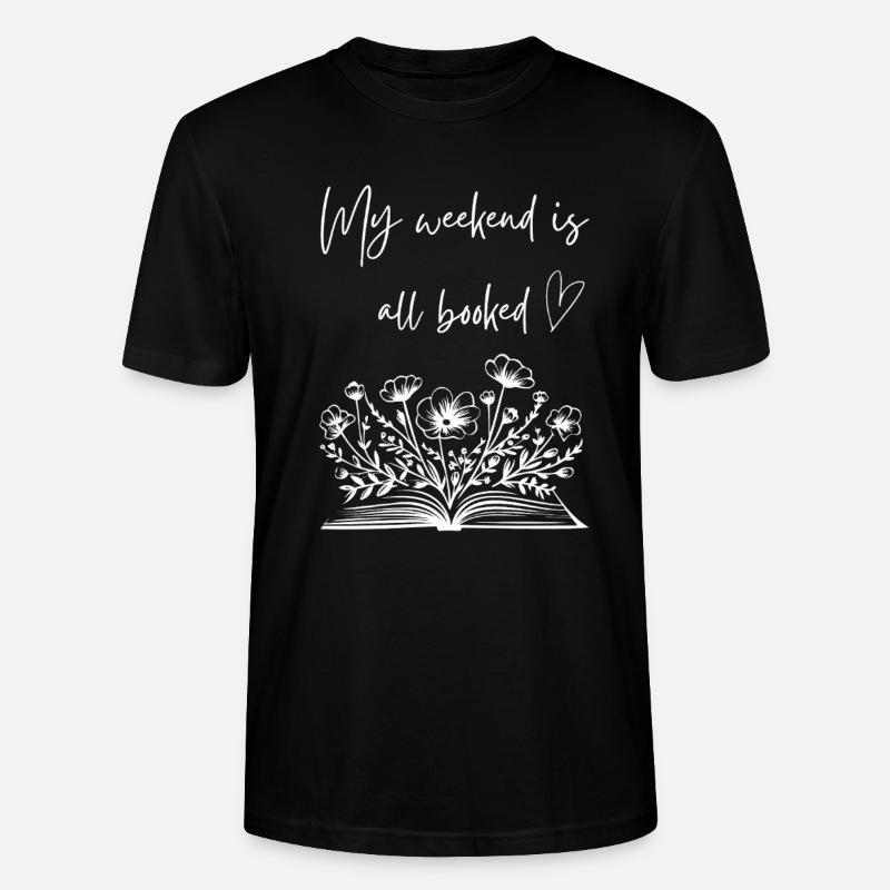 Livre de fleurs Lecture Cadeau - T-shirt bio CRAFTER Stanley Stella Unisexe - noir
