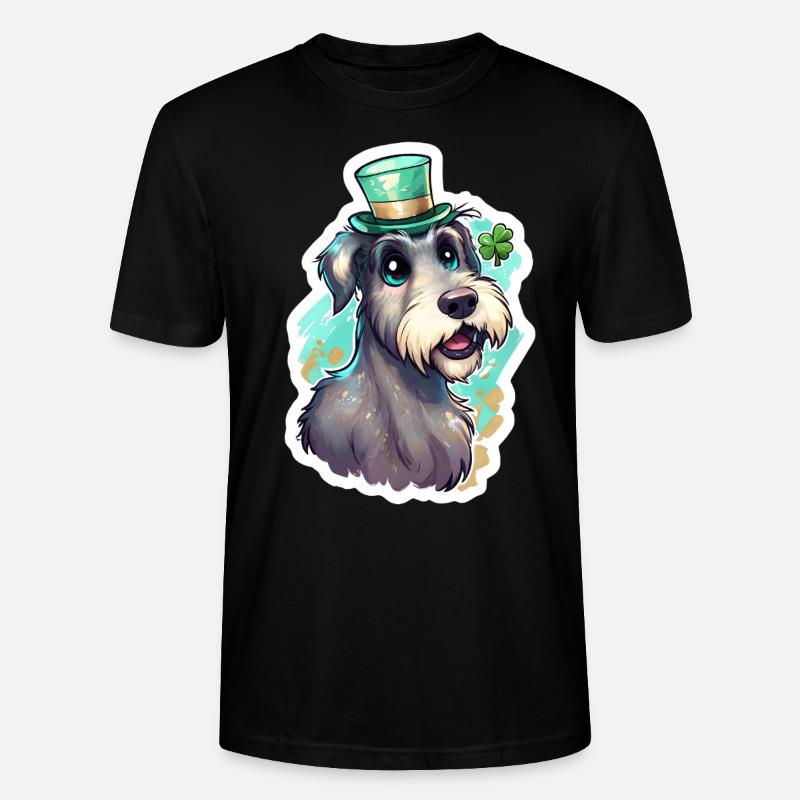 St. Patrick's Day Hund Geschenk - Stanley/Stella Unisex Bio-T-Shirt CRAFTER - Schwarz