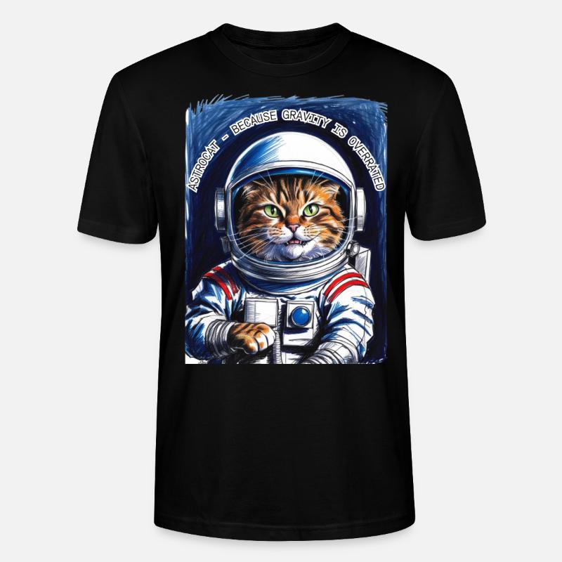 Chat Espace Dicton Cadeau - T-shirt bio CRAFTER Stanley Stella Unisexe - noir