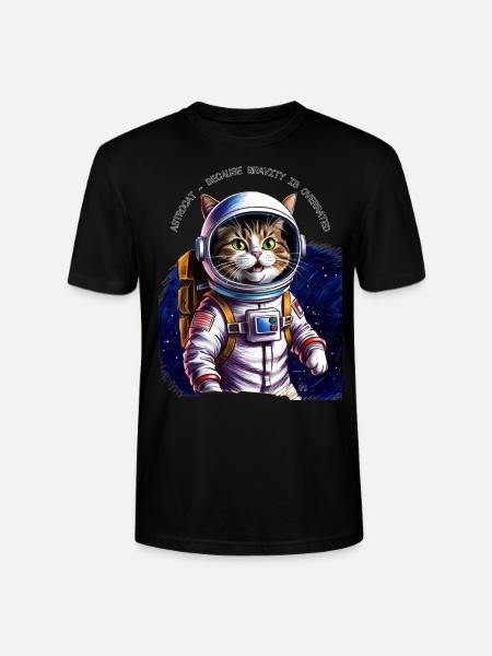 Astro Cat Gift - Stanley/Stella CRAFTER Unisex Organic T-Shirt - black