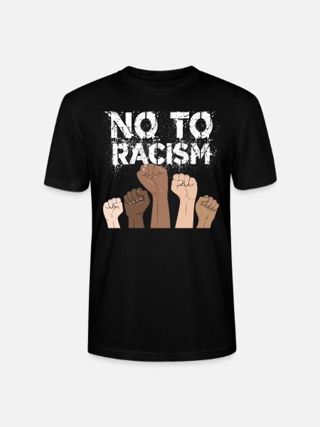 nee tegen racisme vuist - tegen racisme, stop racisme - Stanley/Stella Uniseks bio-T-shirt CRAFTER - zwart