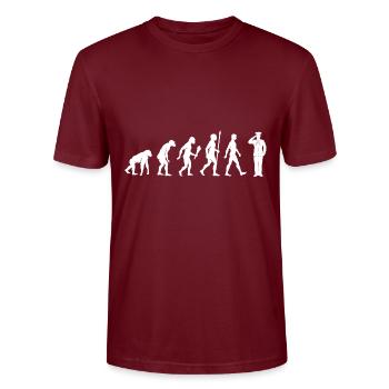 Drôle marin Evolution Matelot idée cadeau - T-shirt bio CRAFTER Stanley Stella Unisexe - bordeaux - Devant - Alina (178cm) & Michal (187cm)