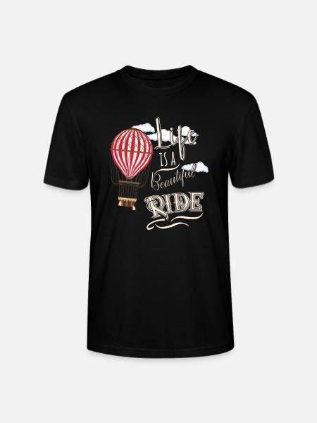 Retro balloonist hot air balloon optimism - Stanley/Stella CRAFTER Unisex Organic T-Shirt - black