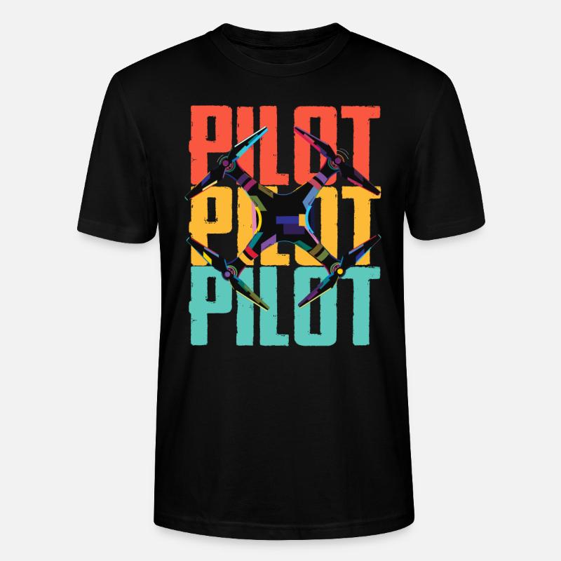 Drone - Pilote de drone - T-shirt bio CRAFTER Stanley Stella Unisexe - noir