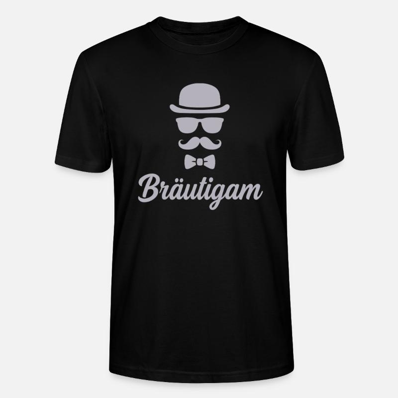 Bräutigam JGA Hut Schnurrbart - Stanley/Stella Unisex Bio-T-Shirt CRAFTER - Schwarz