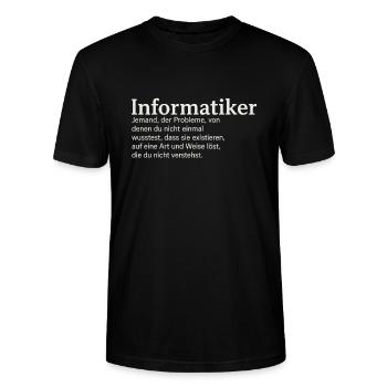 Informatiker Definition lustig - Stanley/Stella Unisex Bio-T-Shirt CRAFTER - Schwarz - Vorne - Alina (178cm) & Michal (187cm)