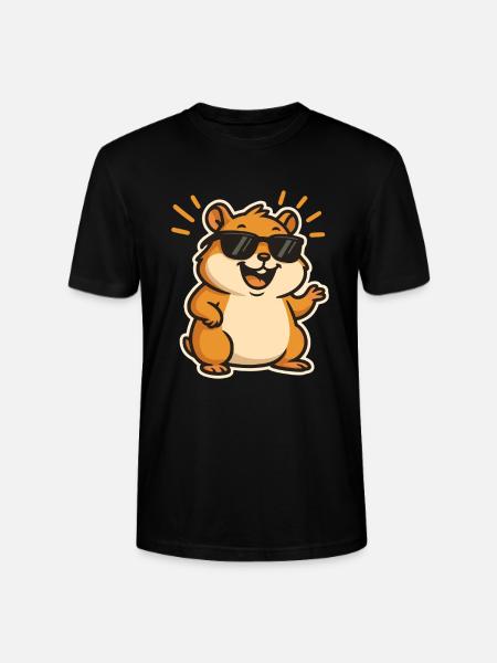 Lässiger Hamster mit Sonnenbrille - Stanley/Stella Unisex Bio-T-Shirt CRAFTER - Schwarz