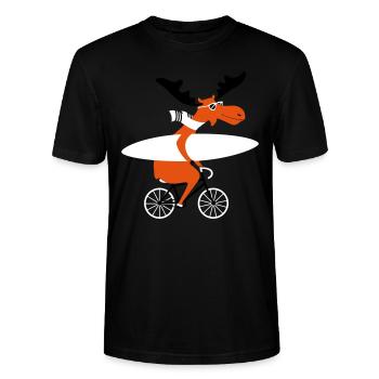 elch - Stanley/Stella Unisex Bio-T-Shirt CRAFTER - Schwarz - Vorne - Alina (178cm) & Michal (187cm)