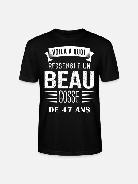 beau gosse cadeau humour anniversaire 47 ans - T-shirt bio CRAFTER Stanley Stella Unisexe - noir