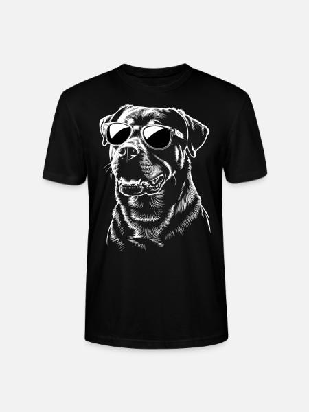Rottweiler mit Brille - Stanley/Stella Unisex Bio-T-Shirt CRAFTER - Schwarz