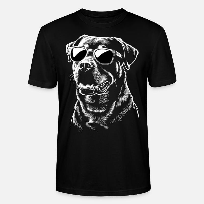 Rottweiler mit Brille - Stanley/Stella Unisex Bio-T-Shirt CRAFTER - Schwarz