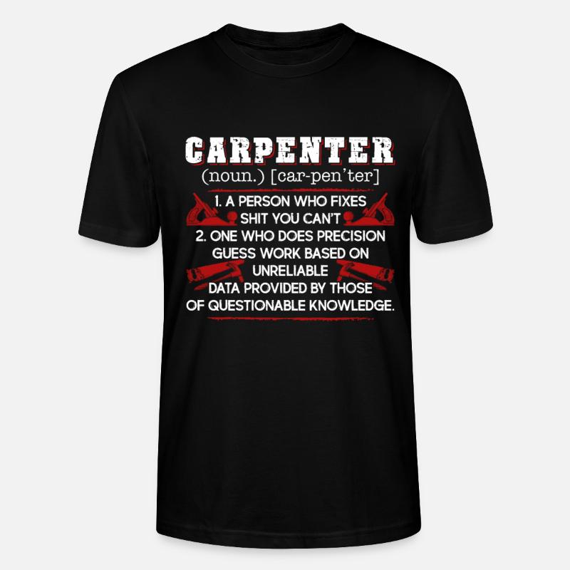 Carpenter Carpenter Definition - Stanley/Stella CRAFTER Unisex Organic T-Shirt - black