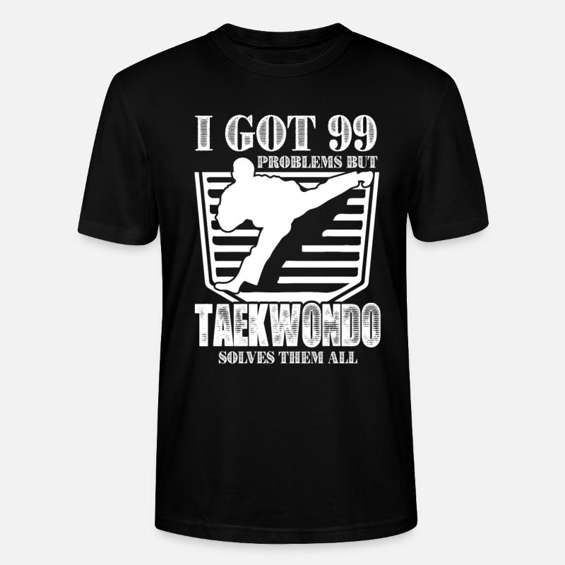 Taekwondo Solves All Problems - Stanley/Stella CRAFTER Unisex Organic T-Shirt - black