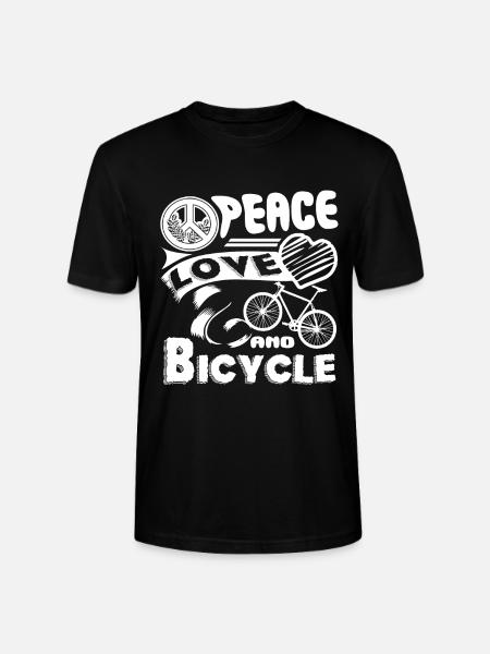 Bicycle Peace Love Bicycle - Stanley/Stella CRAFTER Unisex Organic T-Shirt - black