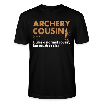 Sport Cousin Archery - Stanley/Stella Unisex Bio-T-Shirt CRAFTER - Schwarz - Vorne - Alina (178cm) & Michal (187cm)