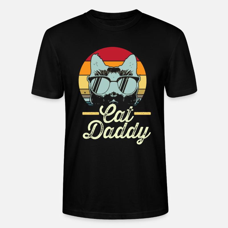 Cat Daddy retro - Stanley/Stella Unisex Bio-T-Shirt CRAFTER - Schwarz