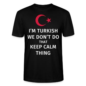 Turkey turk turkish gift funny saying - Stanley/Stella CRAFTER Unisex Organic T-Shirt - black - Front - Alina (178cm) & Michal (187cm)